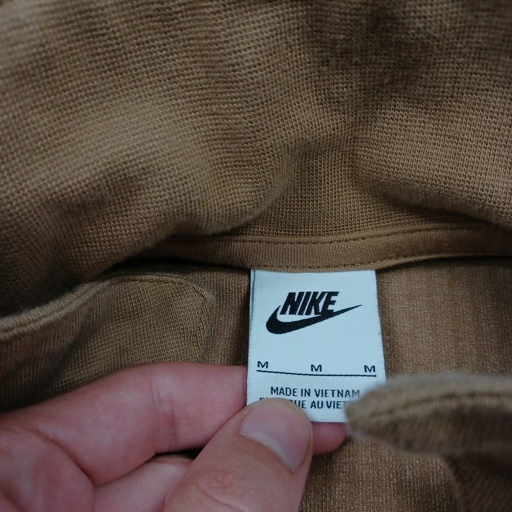 Nike Sweater Womens Medium Brown Oversized 1/2 Zip Pullover Velvet Preppy